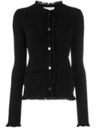 Michael Michael Kors Frayed Edge Cardigan, Women's, Size: Medium, Black, Merino