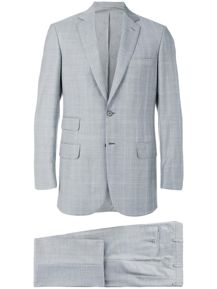 Brioni Plaid Loose Fit Suit - Grey