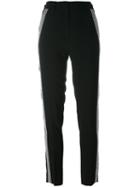 Versus Studded Stripe Detailing Trousers, Women's, Size: 40, Black, Acetate/viscose/metal