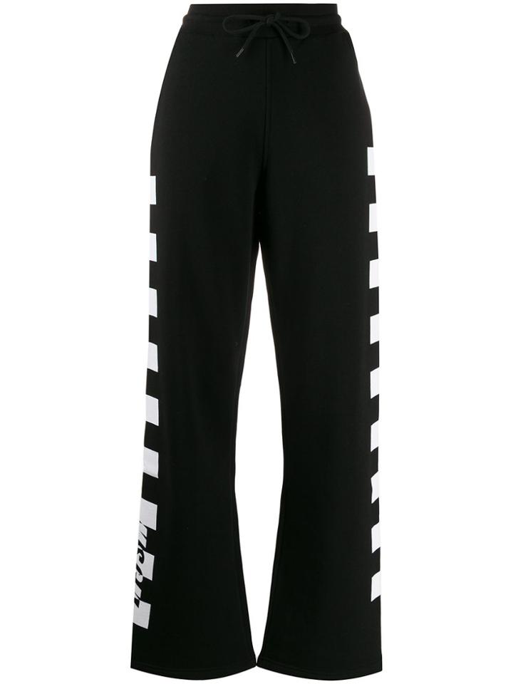 Msgm Check Print Track Pants - Black