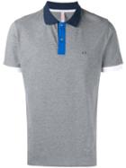 Sun 68 Contrast Polo Shirt, Men's, Size: Large, Grey, Cotton/spandex/elastane