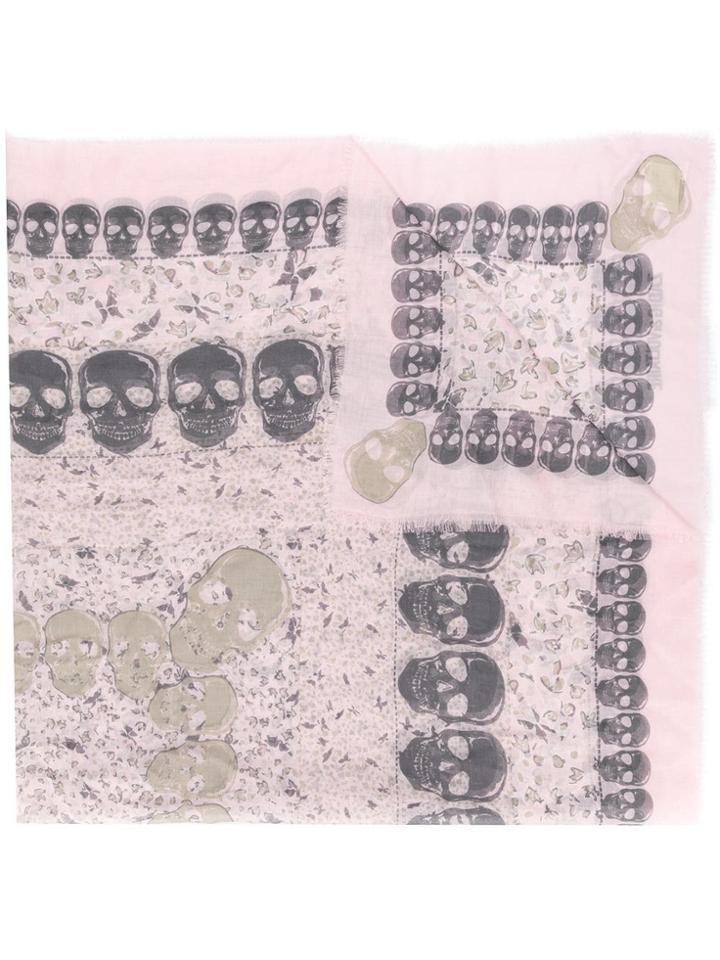 Zadig & Voltaire Skull Pattern Scarf - Pink