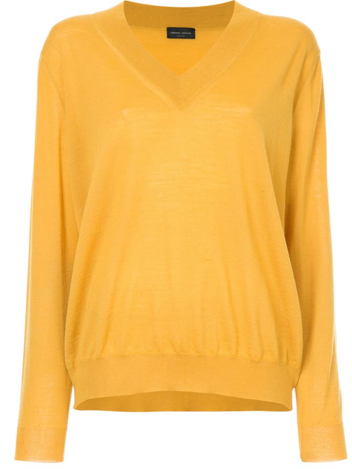 Roberto Collina V-neck Jumper - Yellow & Orange