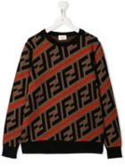 Fendi Kids Ff Logo Sweater - Neutrals