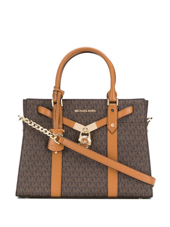 Michael Michael Kors Hamilton Monogram Logo Tote Bag - Brown
