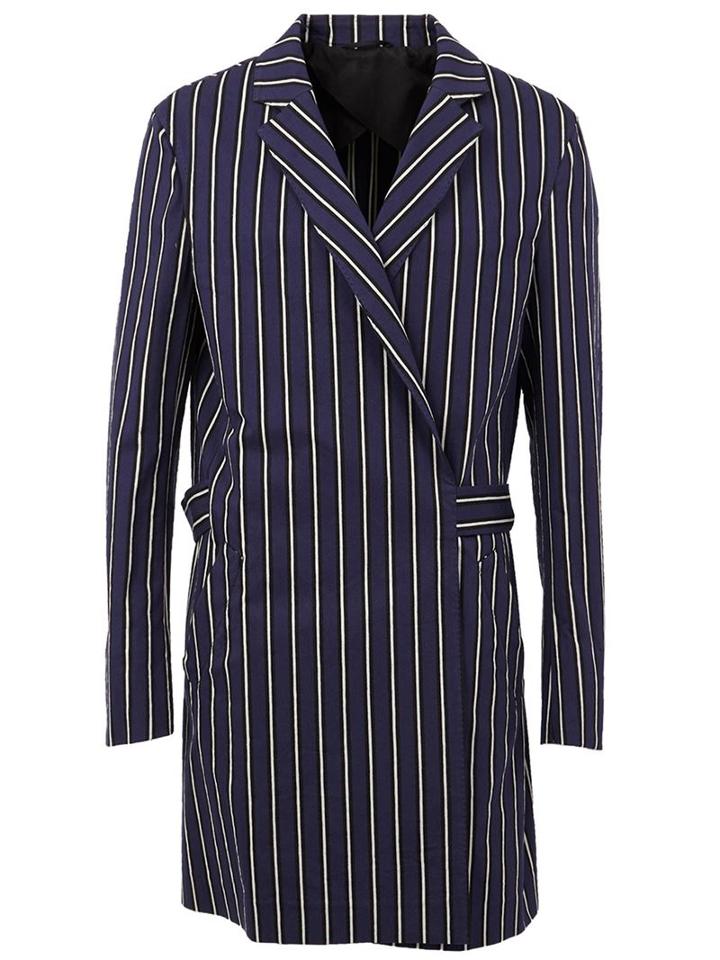 Haider Ackermann Belt Wrap Striped Coat