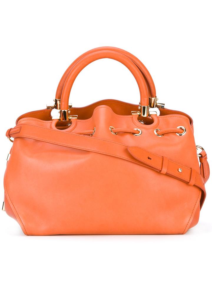 Salvatore Ferragamo Tote Bag, Women's, Yellow/orange, Leather