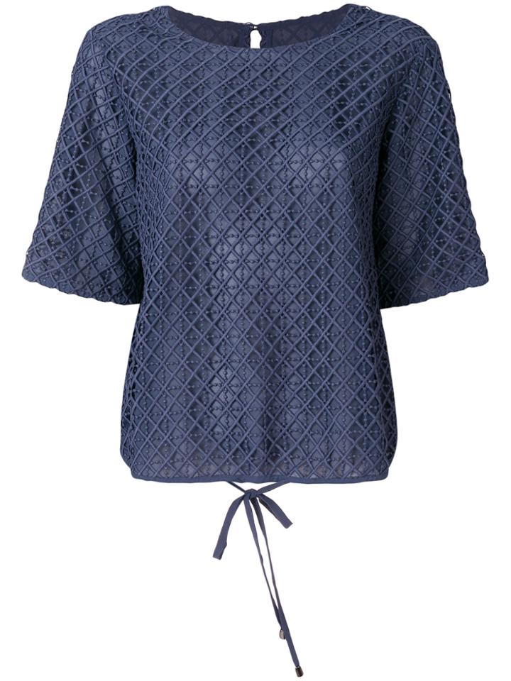 Emporio Armani Geometric Lace Blouse - Blue