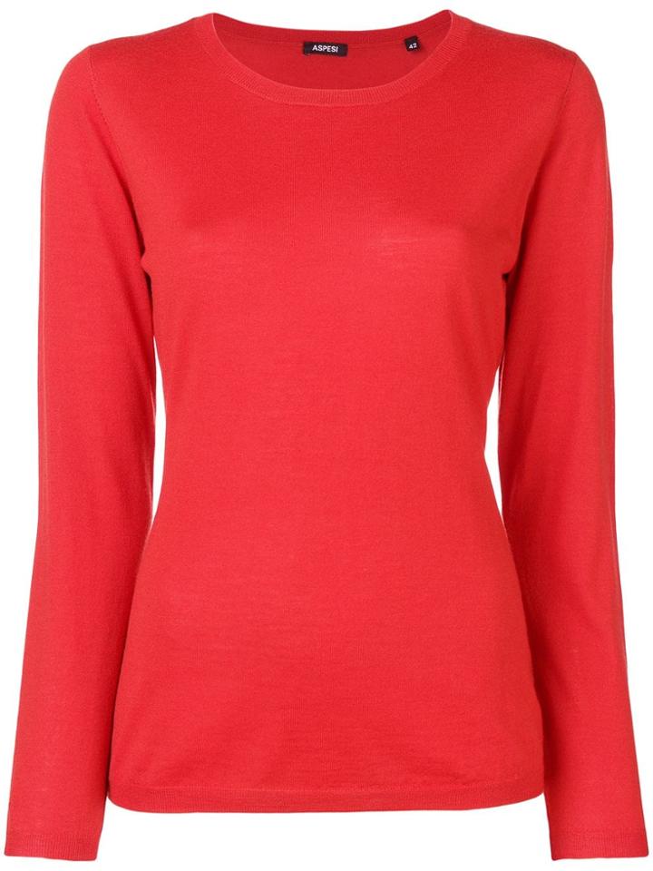 Aspesi Round Neck Sweater - Red