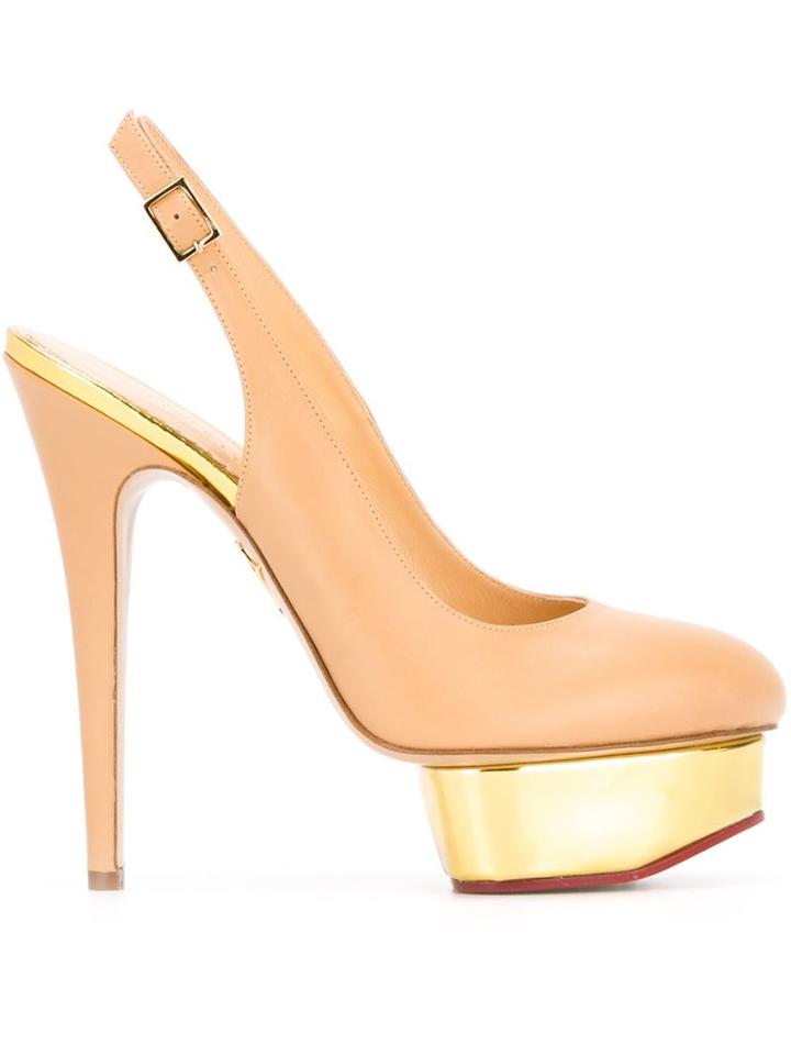 Charlotte Olympia Dolly Pumps, Women's, Size: 40, Nude/neutrals, Leather/calf Leather