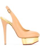 Charlotte Olympia Dolly Pumps, Women's, Size: 40, Nude/neutrals, Leather/calf Leather