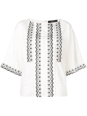 Max Mara Giudy Embroidered Blouse - White