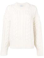Ami Alexandre Mattiussi Crewneck Cable Knit Oversize Sweater -