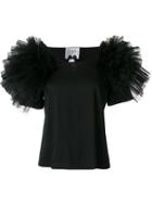 Edward Achour Paris Embellished Shoulder T-shirt - Black