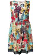 Red Valentino Open Weave Embroidered Dress - Multicolour