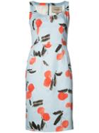 Carolina Herrera - Cherry Print Sleeveless Dress - Women - Cotton/spandex/elastane - 12, Blue, Cotton/spandex/elastane