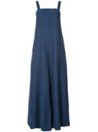 Martin Grant - Flared Maxi Dress - Women - Linen/flax - 36, Blue, Linen/flax