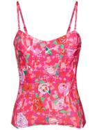 Amir Slama Floral Print Bikini Top - Pink