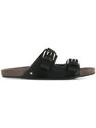Car Shoe Buckle Strap Sandals - Black