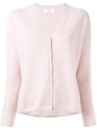 Allude V-neck Buttoned Cardigan, Women's, Size: Large, Pink/purple, Cashmere