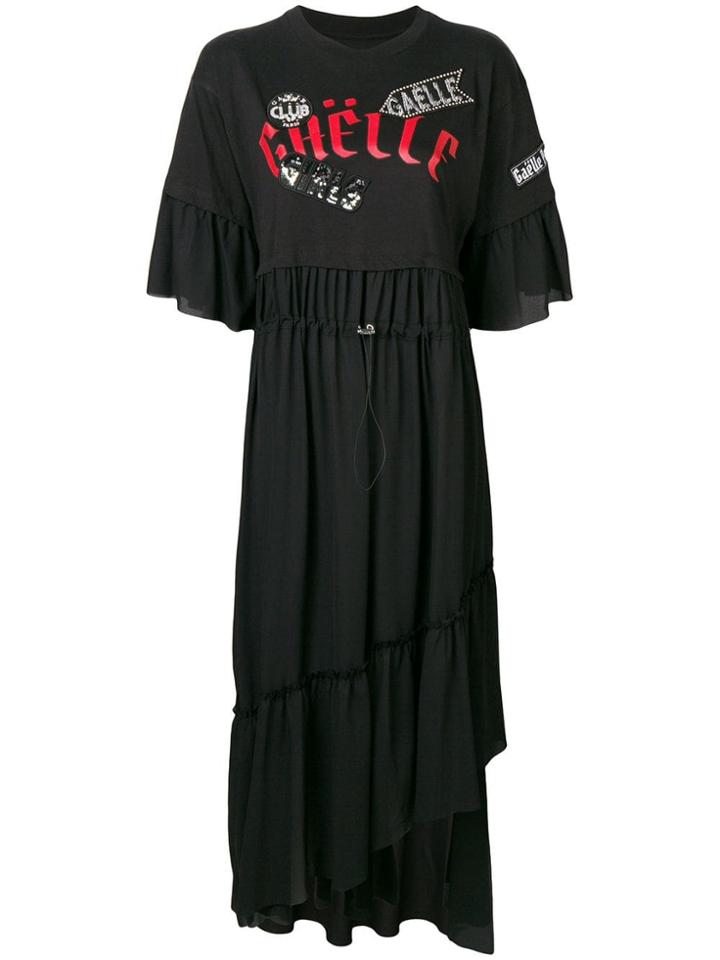 Gaelle Bonheur Logo Patch Maxi Dress - Black