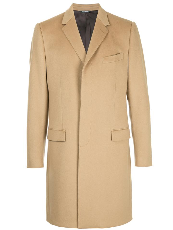 Dolce & Gabbana Single Breasted Coat - Nude & Neutrals