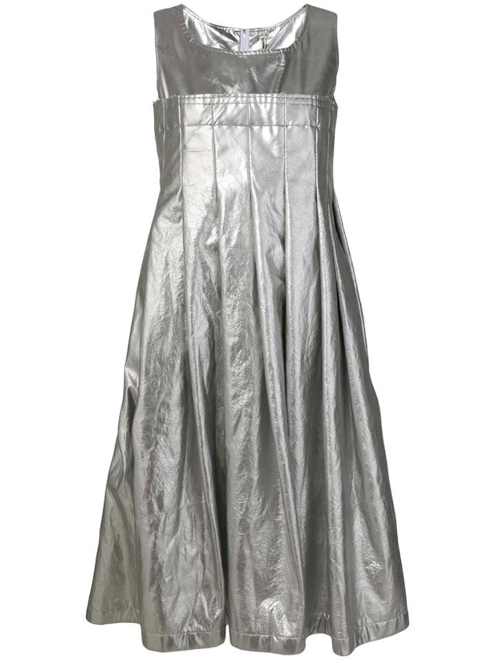 Comme Des Garçons Pleated Metallic Dress