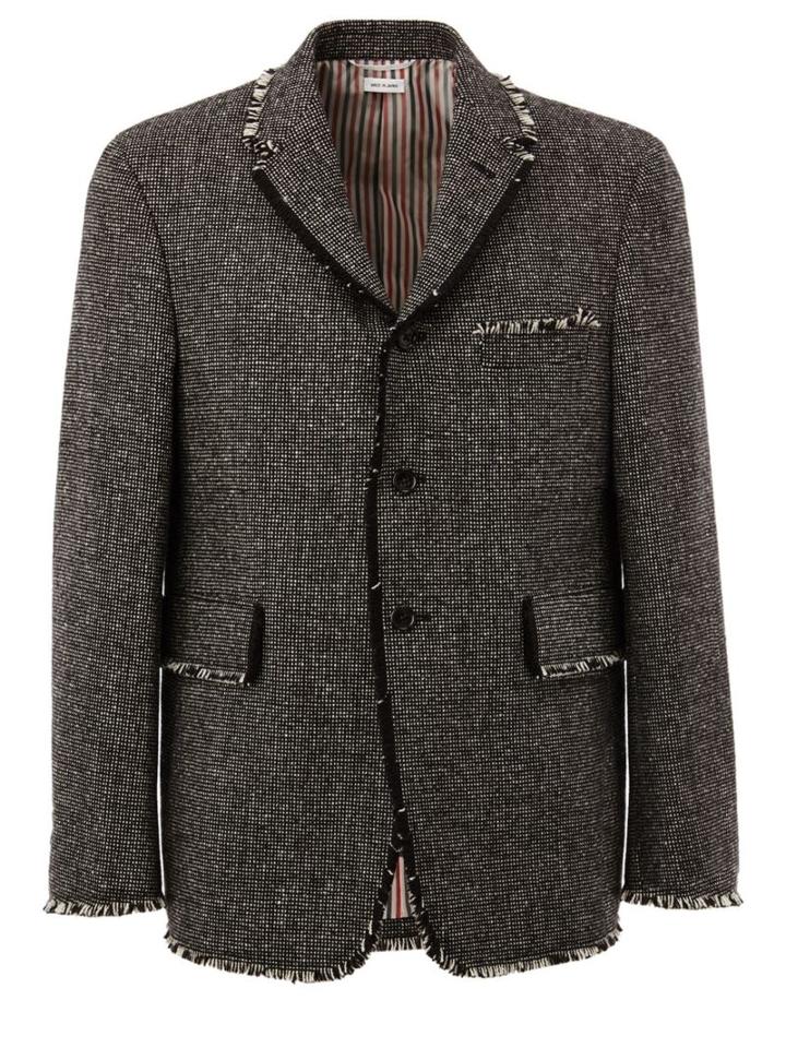 Thom Browne Tweed Jacket, Men's, Size: 0, Black, Cupro/wool