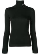 Valentino Vltn Intarsia Turtleneck Sweater - Black