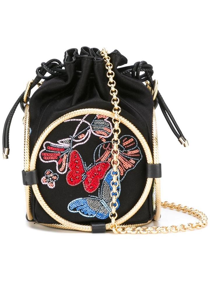 Alexander Mcqueen Beaded Bucket Shoulder Bag, Women's, Black