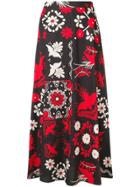Red Valentino Printed Midi Skirt - Black