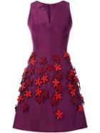 Carolina Herrera Floral Appliqué Dress