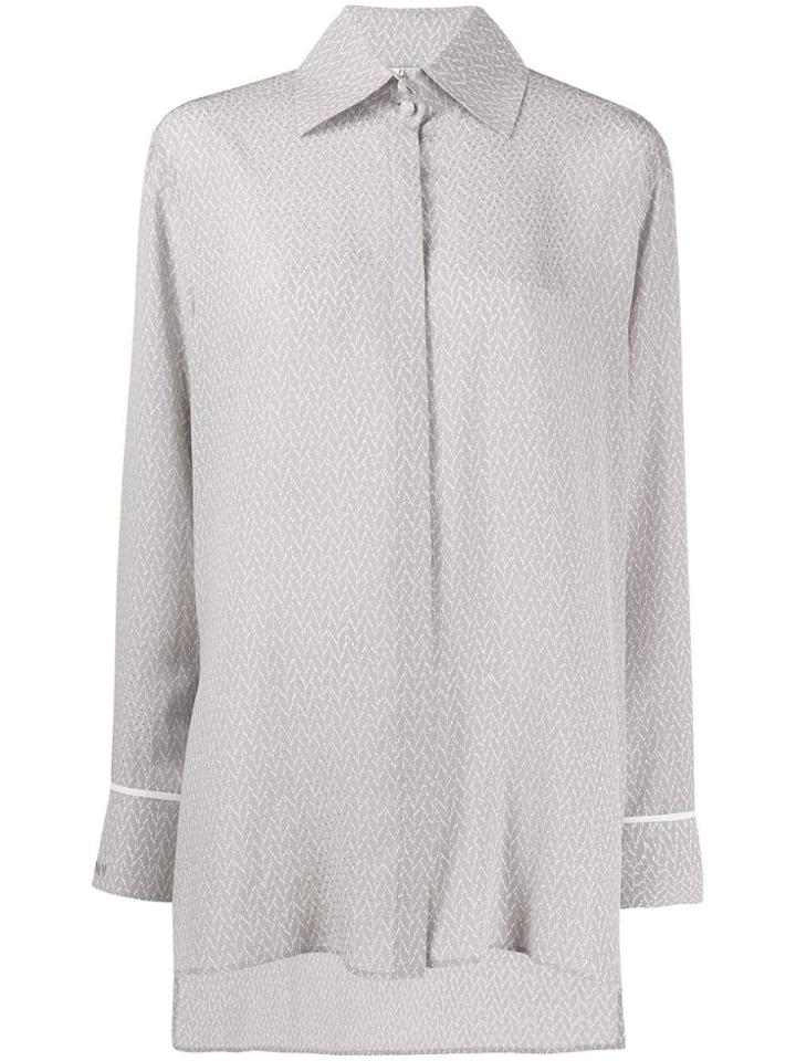 Fendi Chevron Pattern Shirt - Grey