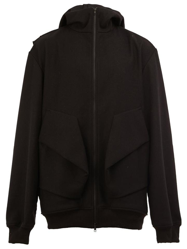 Moohong Draped Pocket Oversize Hoodie, Men's, Size: 50, Black, Wool