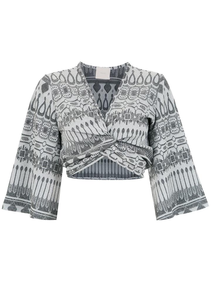 Framed 'gipsy' Cropped Top - Grey