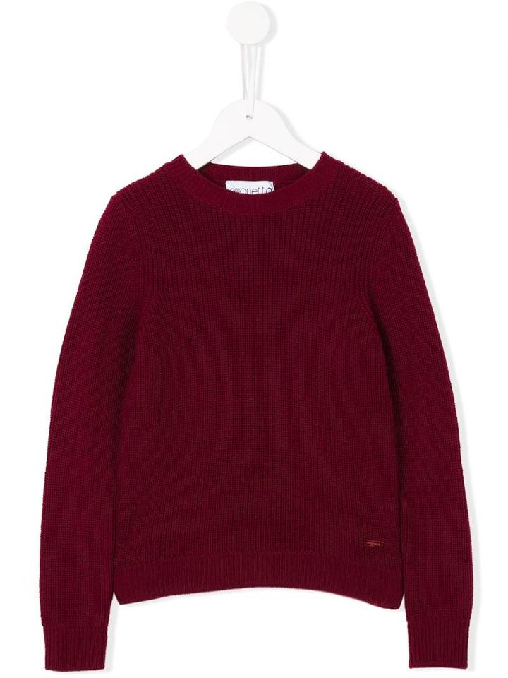 Simonetta Round Neck Jumper, Girl's, Size: 12 Yrs, Red