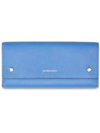 Burberry Leather Continental Wallet - Blue