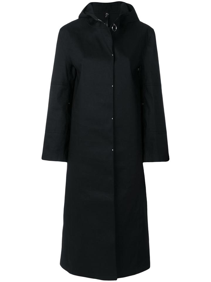 Alyx Snap Front Hooded Raincoat - Black