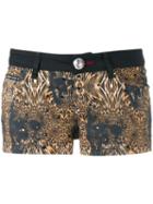 Philipp Plein - Leopard Print Shorts - Women - Cotton/spandex/elastane - 26, Black, Cotton/spandex/elastane