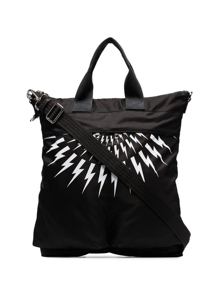 Neil Barrett Thunderbolt Tote Bag - Black