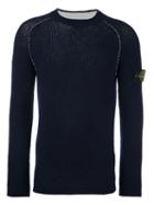 Stone Island Logo Patch Jumper, Men's, Size: Xxxl, Blue, Acrylic/polyamide/spandex/elastane/virgin Wool