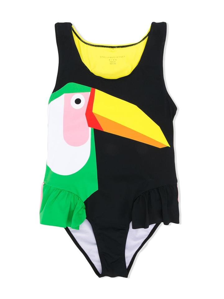 Stella Mccartney Kids Teen Tucano Print Swimsuit - Black