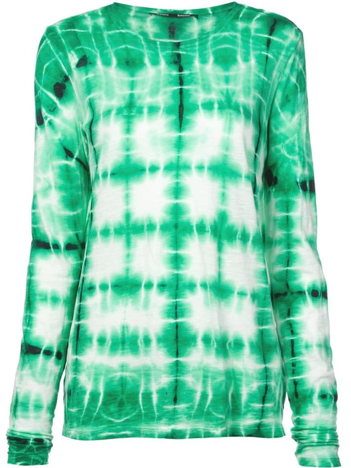 Proenza Schouler Tie Dye Long Sleeve T-shirt - Green