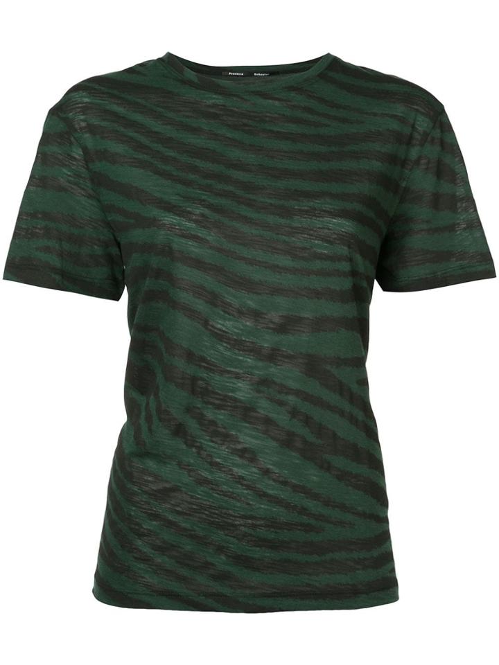Proenza Schouler Short Sleeve Tiger Print T-shirt - Green