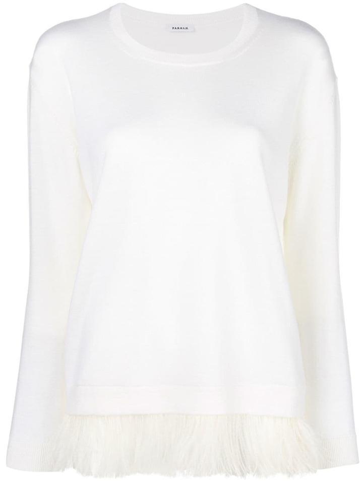 P.a.r.o.s.h. Feather Trim Jumper - White