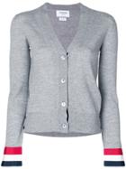 Thom Browne Striped Cuff Cardigan - Grey