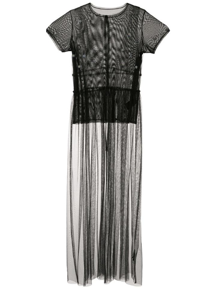 Tu Es Mon Trésor Tulle Sleeveless Dress With Mesh T-shirt - Black