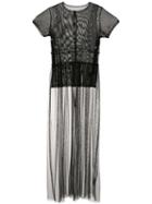 Tu Es Mon Trésor Tulle Sleeveless Dress With Mesh T-shirt - Black