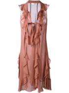 Chloé Ruffle Sleeveless Dress, Women's, Size: 34, Pink/purple, Silk