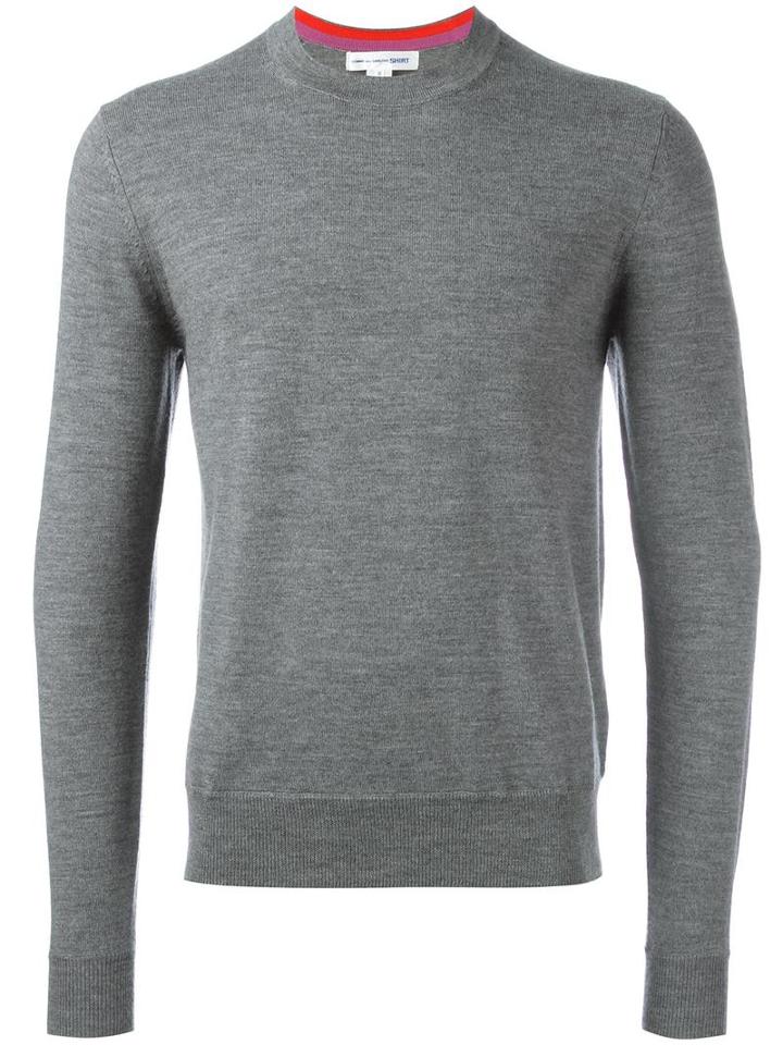 Comme Des Garçons Shirt Crew Neck Jumper, Men's, Size: Large, Grey, Wool